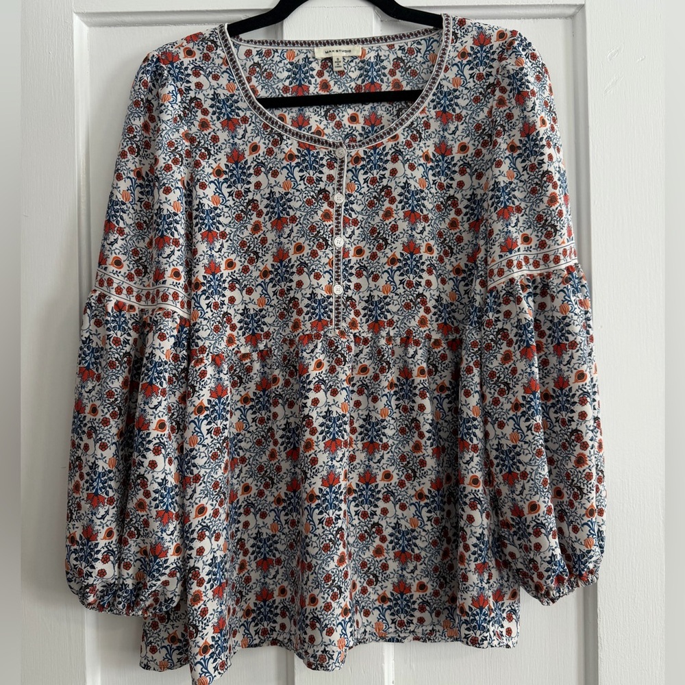 Max Studio Multicolor Floral Blouse Small